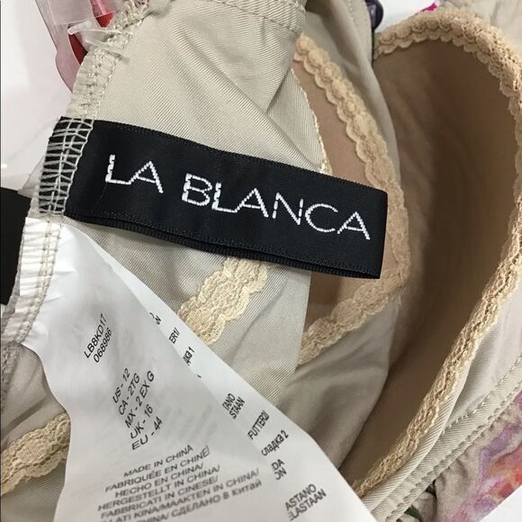 La Blanca Flora Beyond The Jungle Wrap Front Plunge Swimsuit NWT Size 12 - Picture 12 of 12